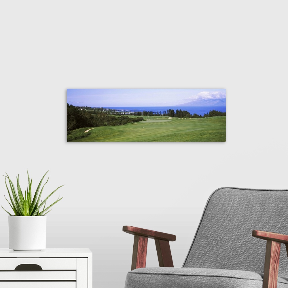 A modern room featuring Golf course at the oceanside, Kapalua Golf course, Maui, Hawaii