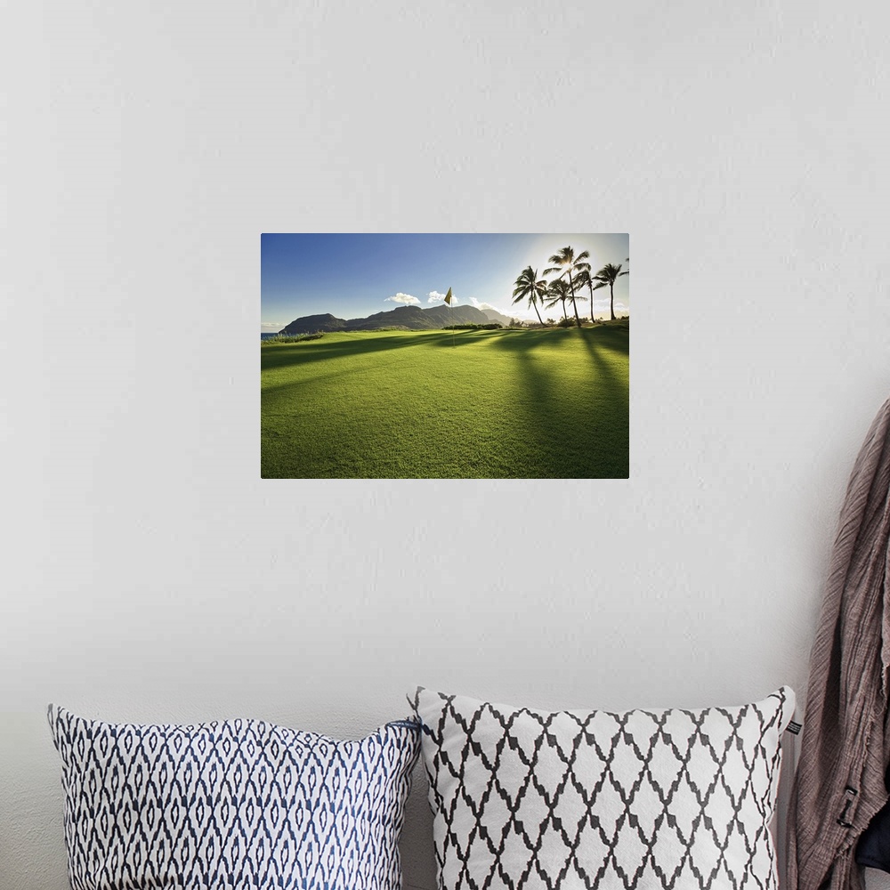 A bohemian room featuring Golf flag in a golf course, Kauai Lagoons, Kauai, Hawaii