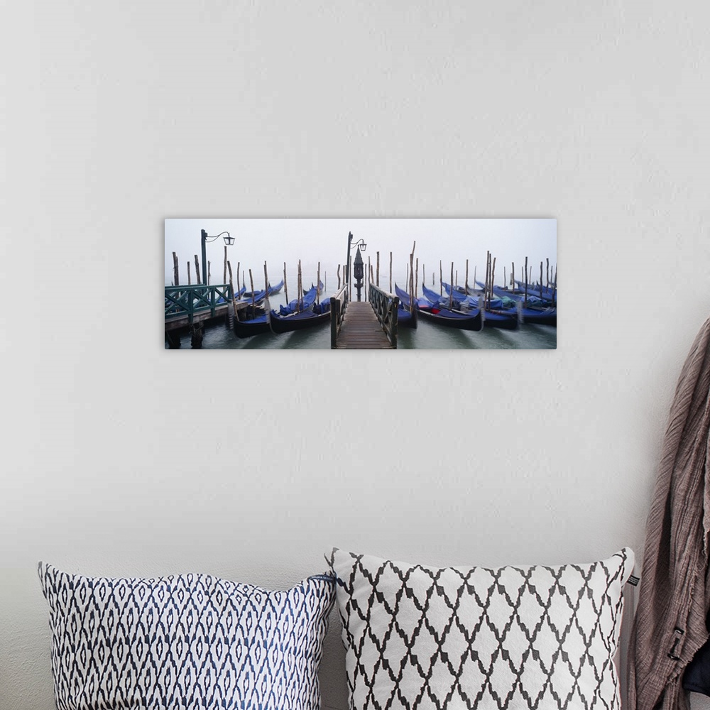 A bohemian room featuring Gondolas moored in a canal, Grand Canal, Venice, Italy