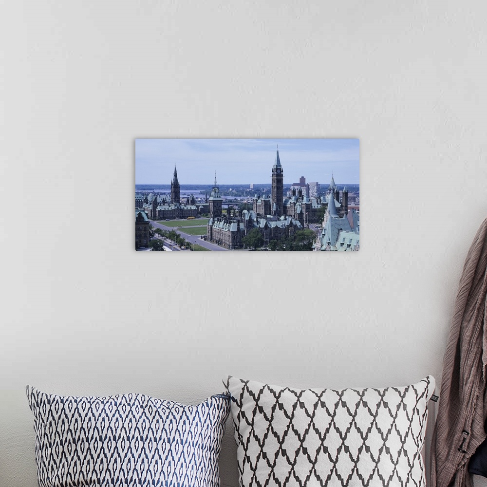 A bohemian room featuring Government building and hotel in a city, Parliament Hill, Chateau Laurier, Ottawa River, Ottawa, ...