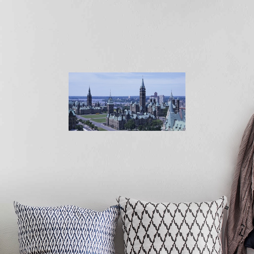 A bohemian room featuring Government building and hotel in a city, Parliament Hill, Chateau Laurier, Ottawa River, Ottawa, ...