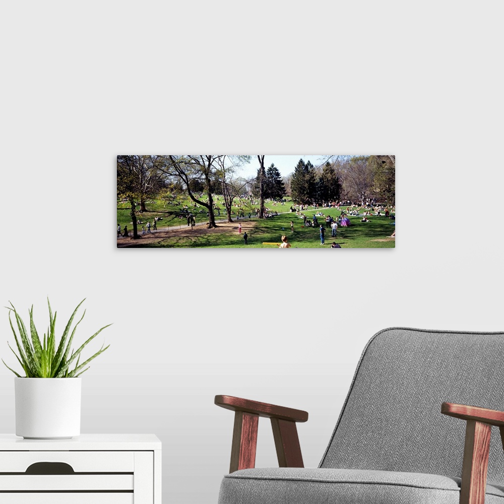 A modern room featuring Group of people in a park, Central Park, Manhattan, New York City, New York State