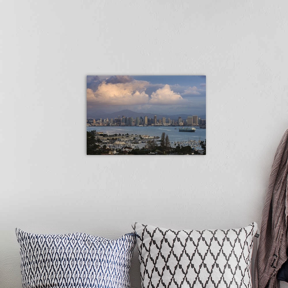 A bohemian room featuring Harbor and city viewed from Point Loma, Shelter Island Yacht Basin, San Diego, California, USA
