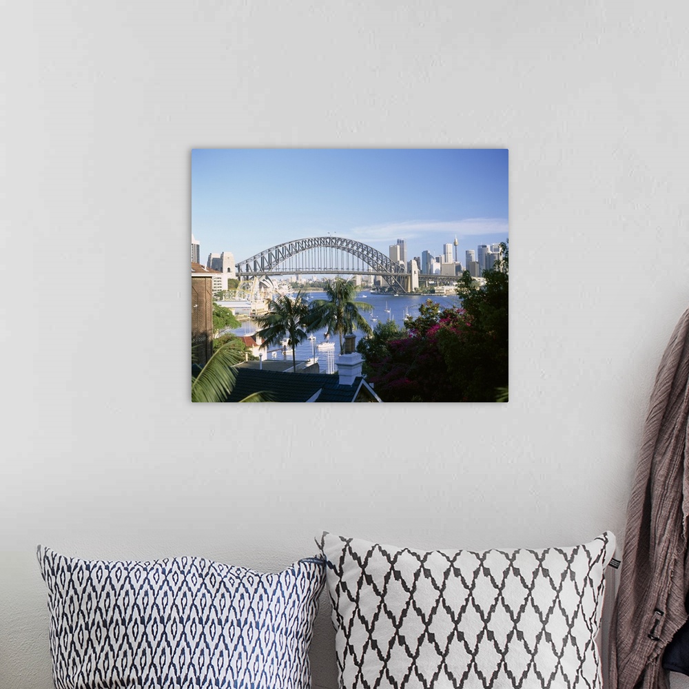 A bohemian room featuring Harbor Tunnel Bridge Sydney Australia
