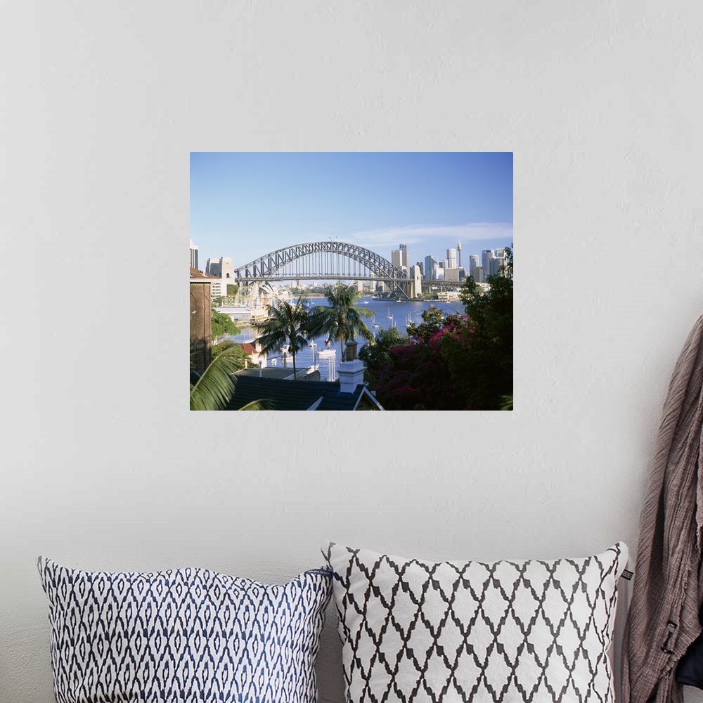 A bohemian room featuring Harbor Tunnel Bridge Sydney Australia