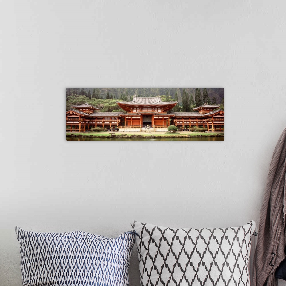 A bohemian room featuring Hawaii, Oahu, Valley of the Temples, Byodo-In Temple, Temple in the forest