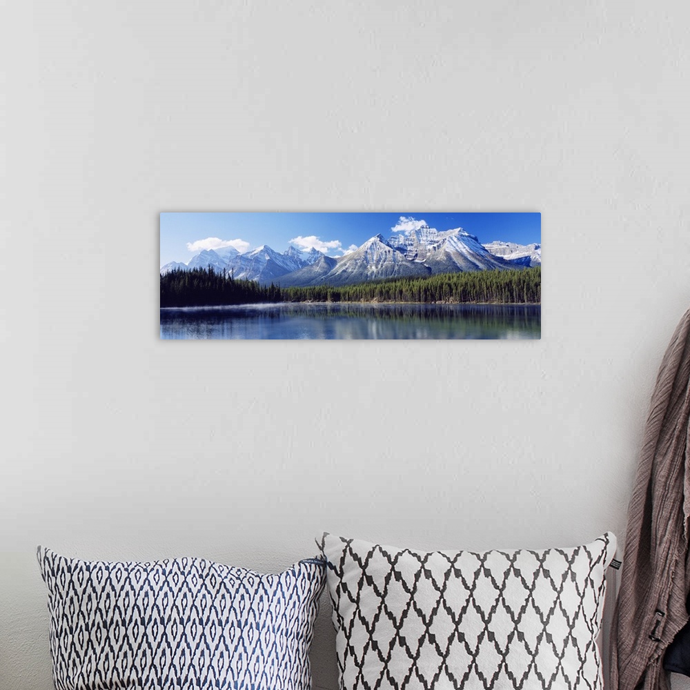 A bohemian room featuring Herbert Lake Banff National Park Alberta Canada