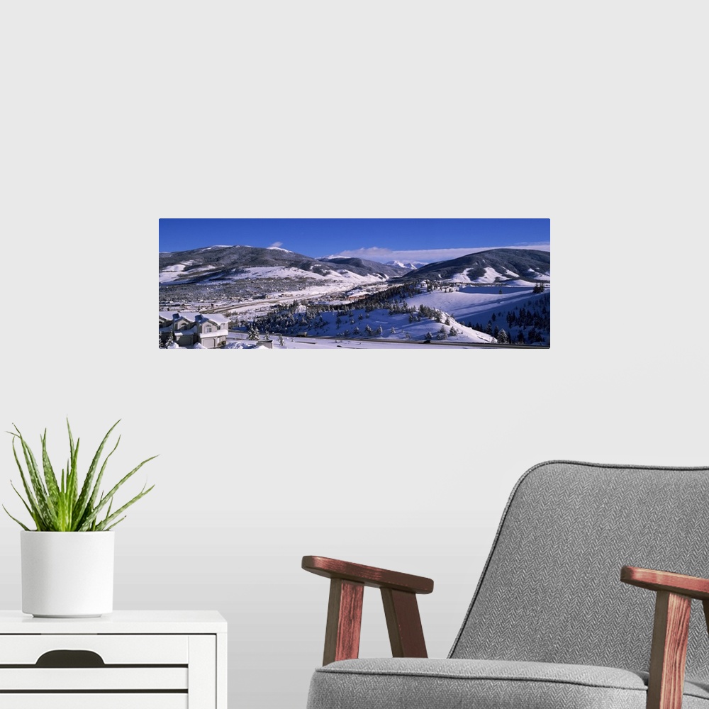 A modern room featuring High angle view near Interstate 70, Dillon and Silverthorne, Summit County, Colorado