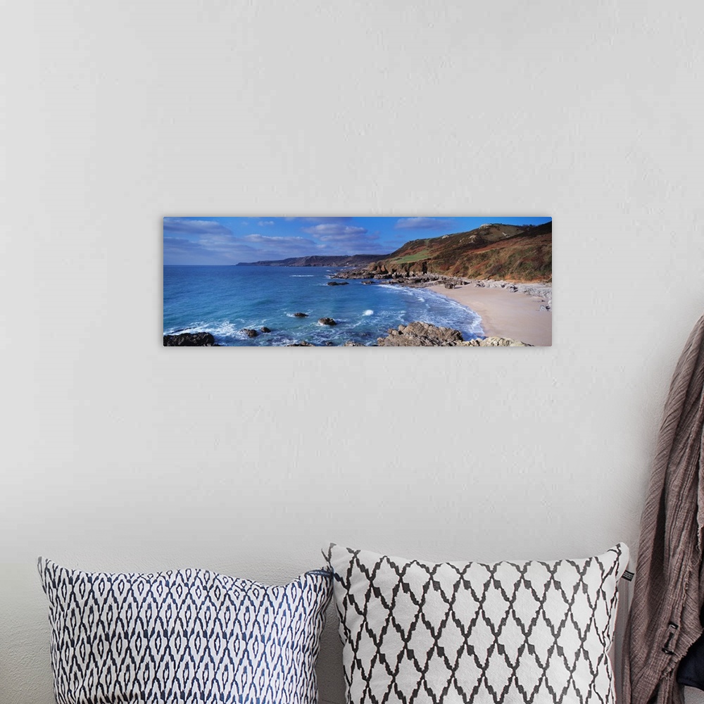 A bohemian room featuring High angle view of a beach Mattiscombe Beach Lannacombe Bay South Devon Devon England