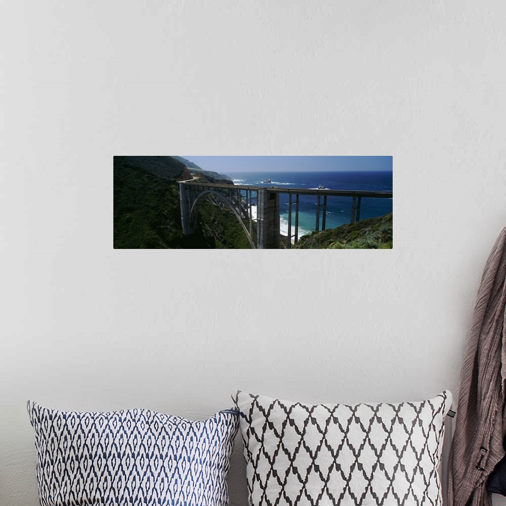 A bohemian room featuring High angle view of a bridge, Bixby Bridge, Big Sur, California