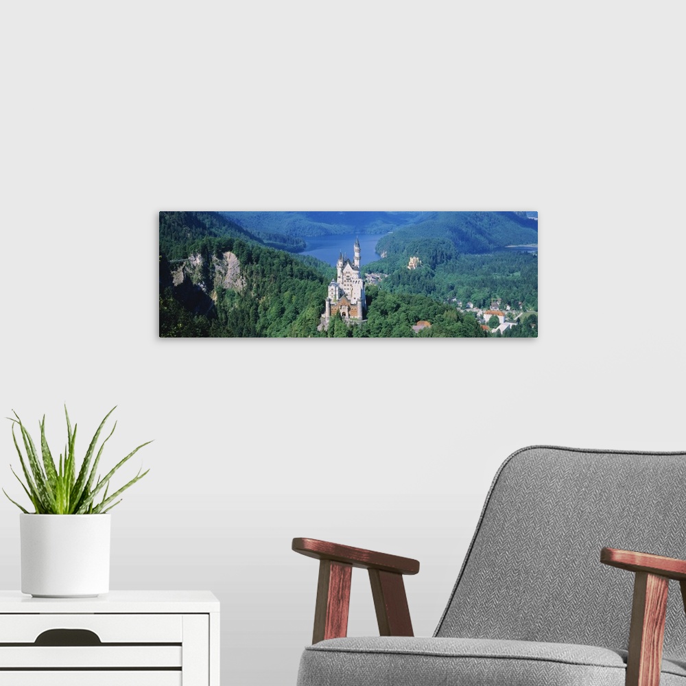 A modern room featuring High angle view of a castle Neuschwanstein Castle Bavaria Germany