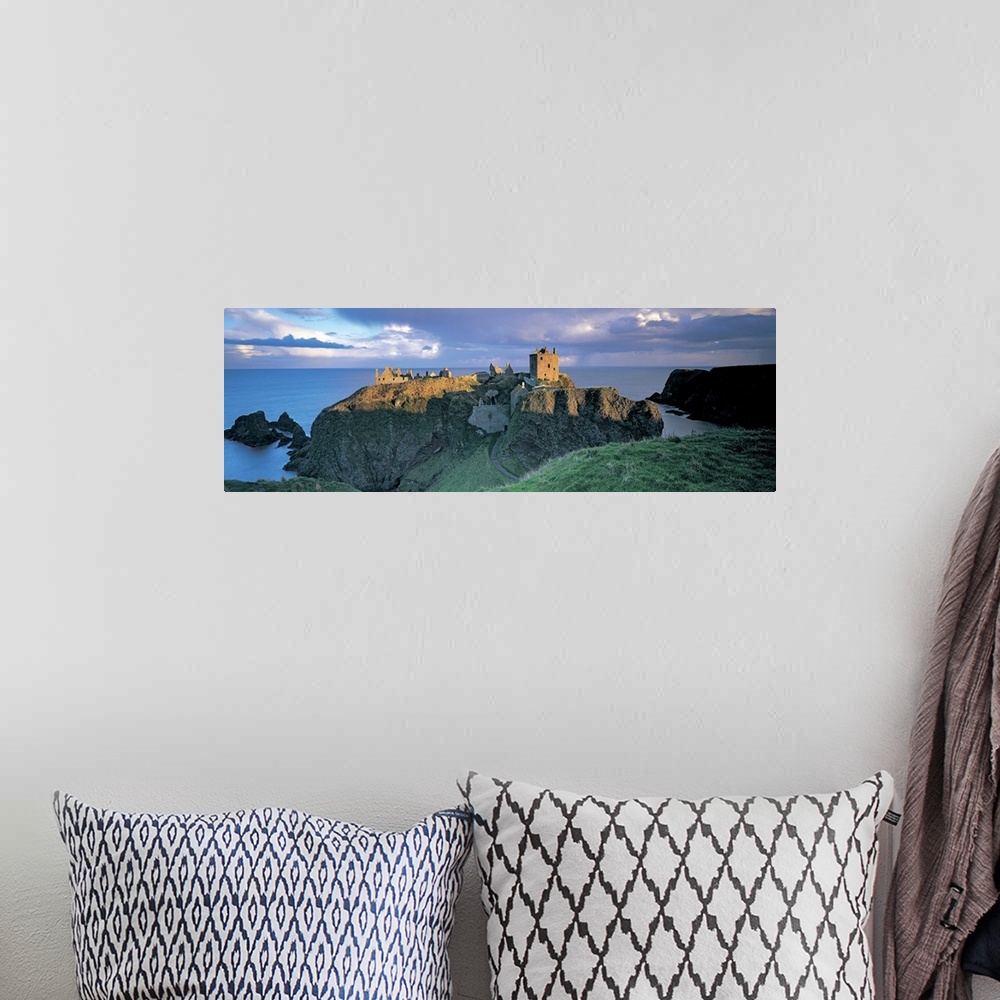 A bohemian room featuring High angle view of a castle, Stonehaven, Grampian, Aberdeen, Scotland