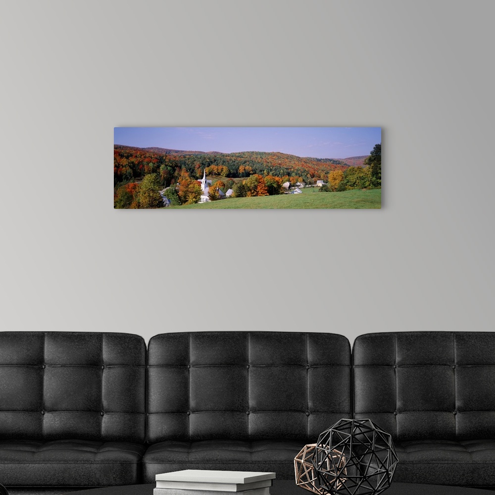 A modern room featuring High angle view of a church, Waits River, Vermont