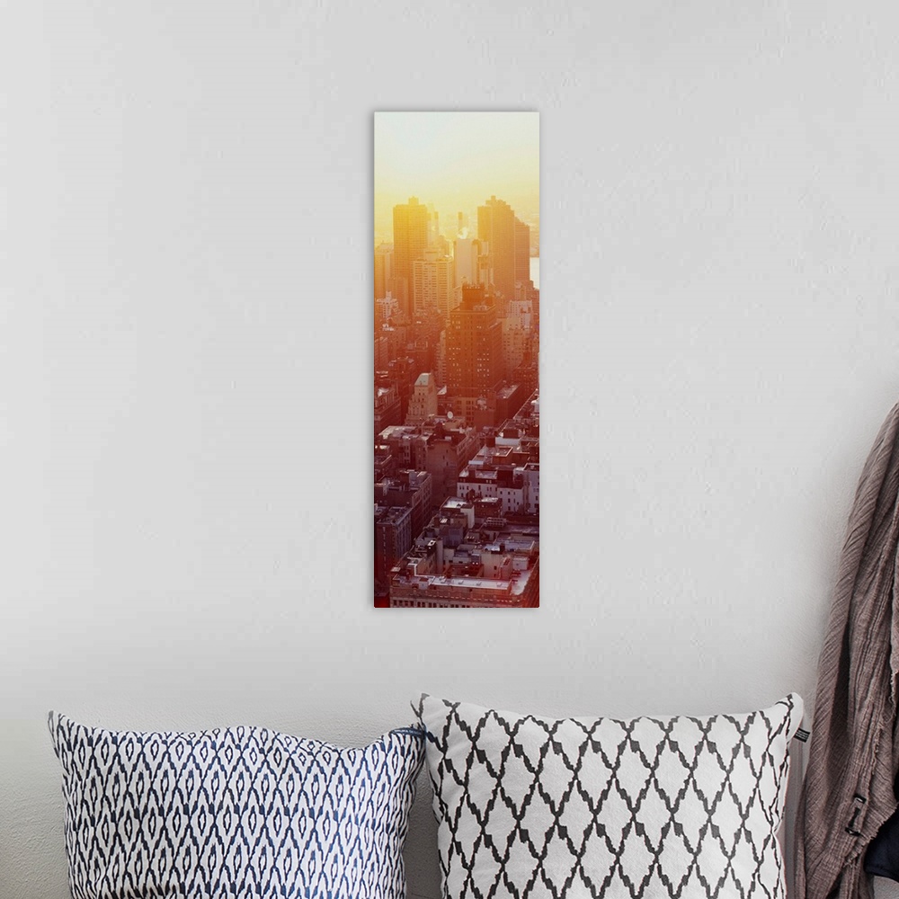 A bohemian room featuring High angle view of a city at dawn, Manhattan, New York City, New York State