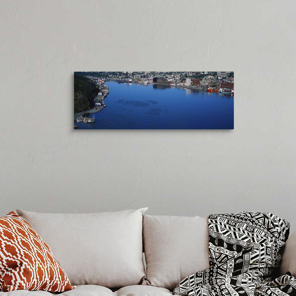 A bohemian room featuring High Angle View Of A City At The Waterfront, Saint Johns, Newfoundland And Labrador, Canada