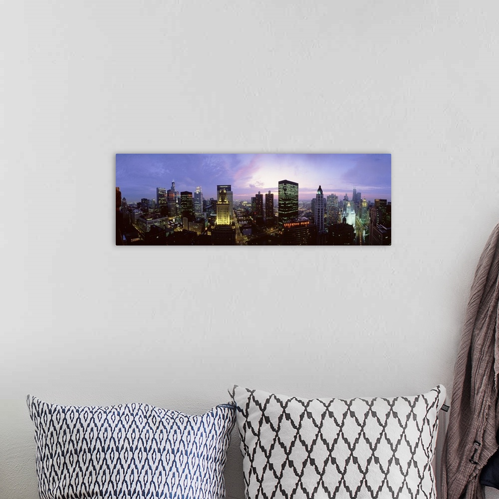 A bohemian room featuring High angle view of a city, Chicago, Illinois
