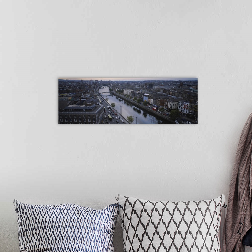 A bohemian room featuring High angle view of a city, Dublin, Leinster Province, Republic of Ireland