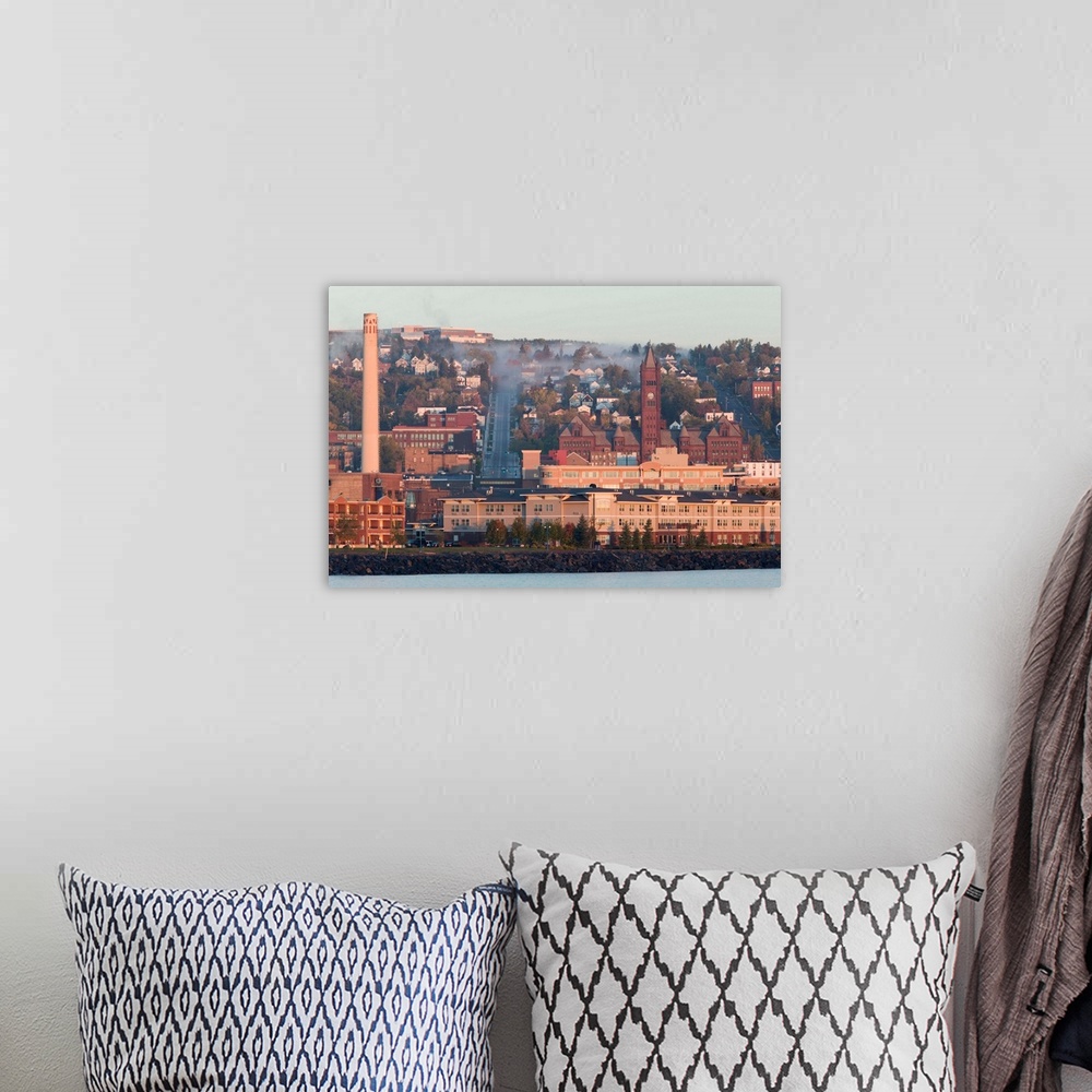 A bohemian room featuring High angle view of a city, Duluth, Minnesota