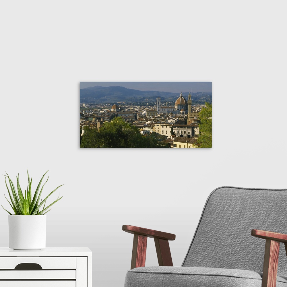 A modern room featuring High angle view of a city, Florence, Tuscany, Italy