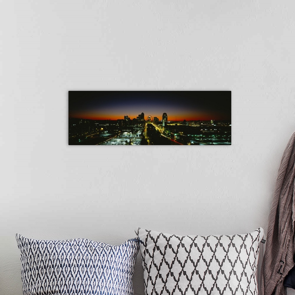A bohemian room featuring High Angle View Of A City Lit Up At Dawn, St. Louis, Missouri