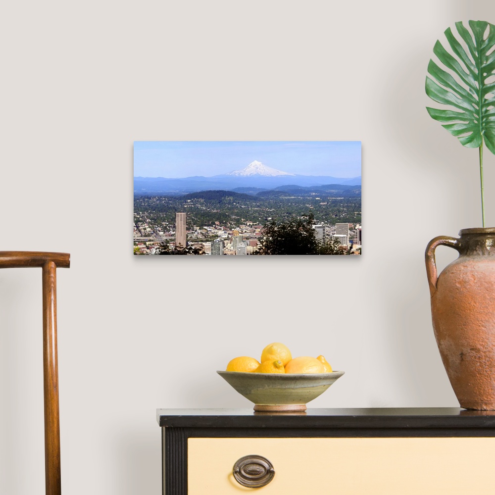 A traditional room featuring High angle view of a city, Mt Hood, Portland, Oregon