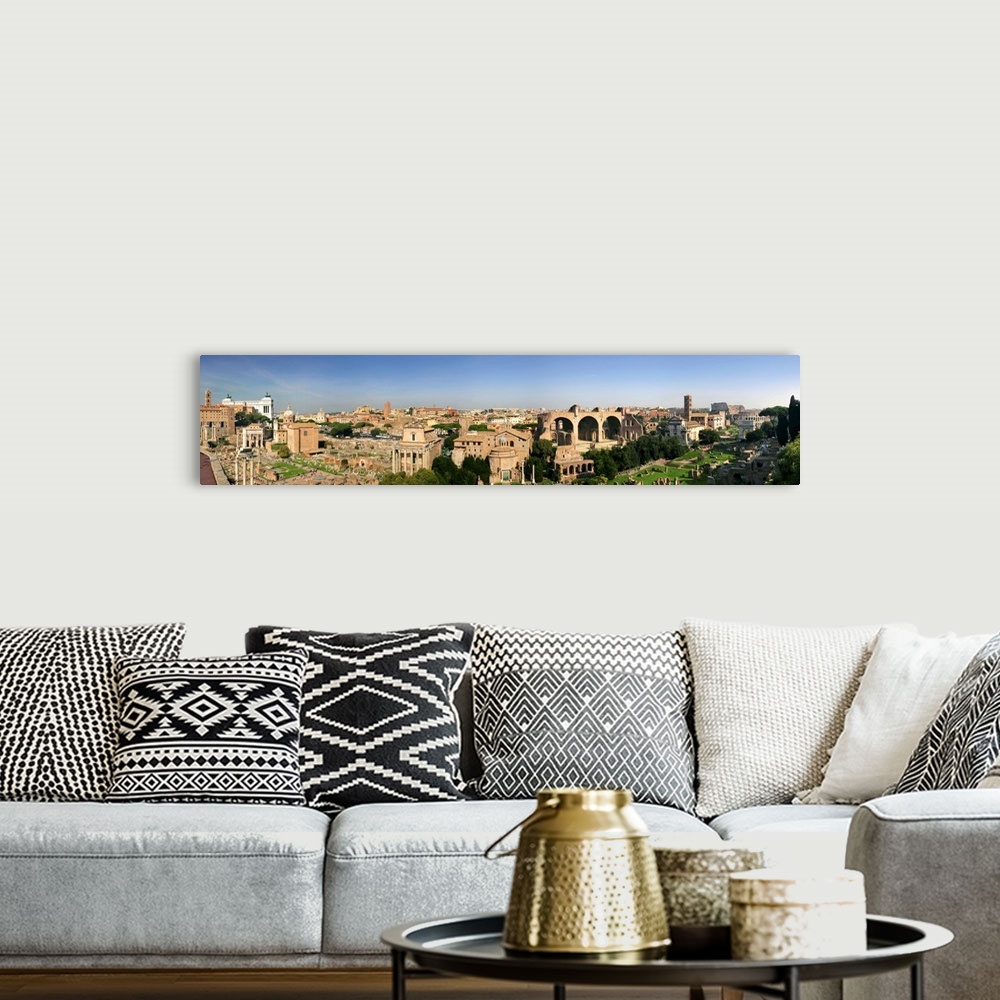 A bohemian room featuring High angle view of a city, Roman Forum, Rome, Lazio, Italy