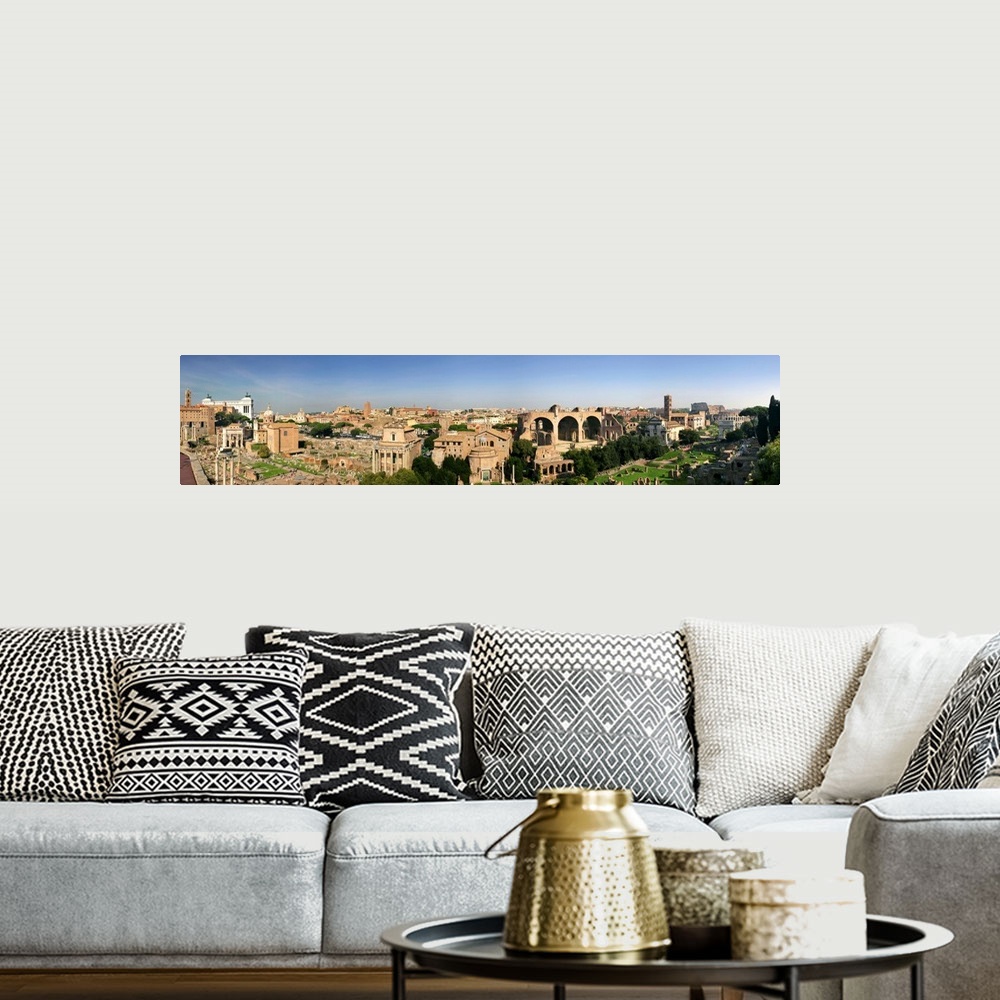 A bohemian room featuring High angle view of a city, Roman Forum, Rome, Lazio, Italy