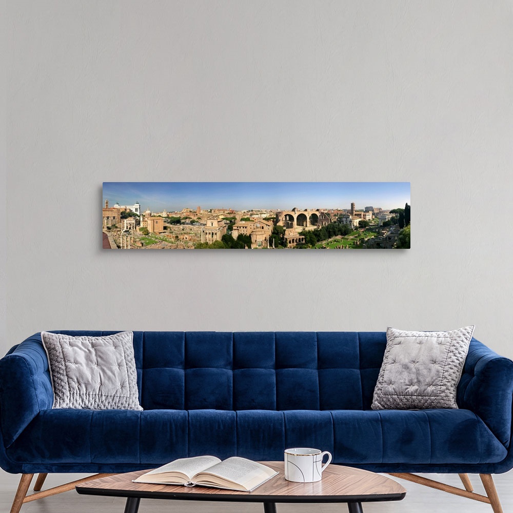 A modern room featuring High angle view of a city, Roman Forum, Rome, Lazio, Italy