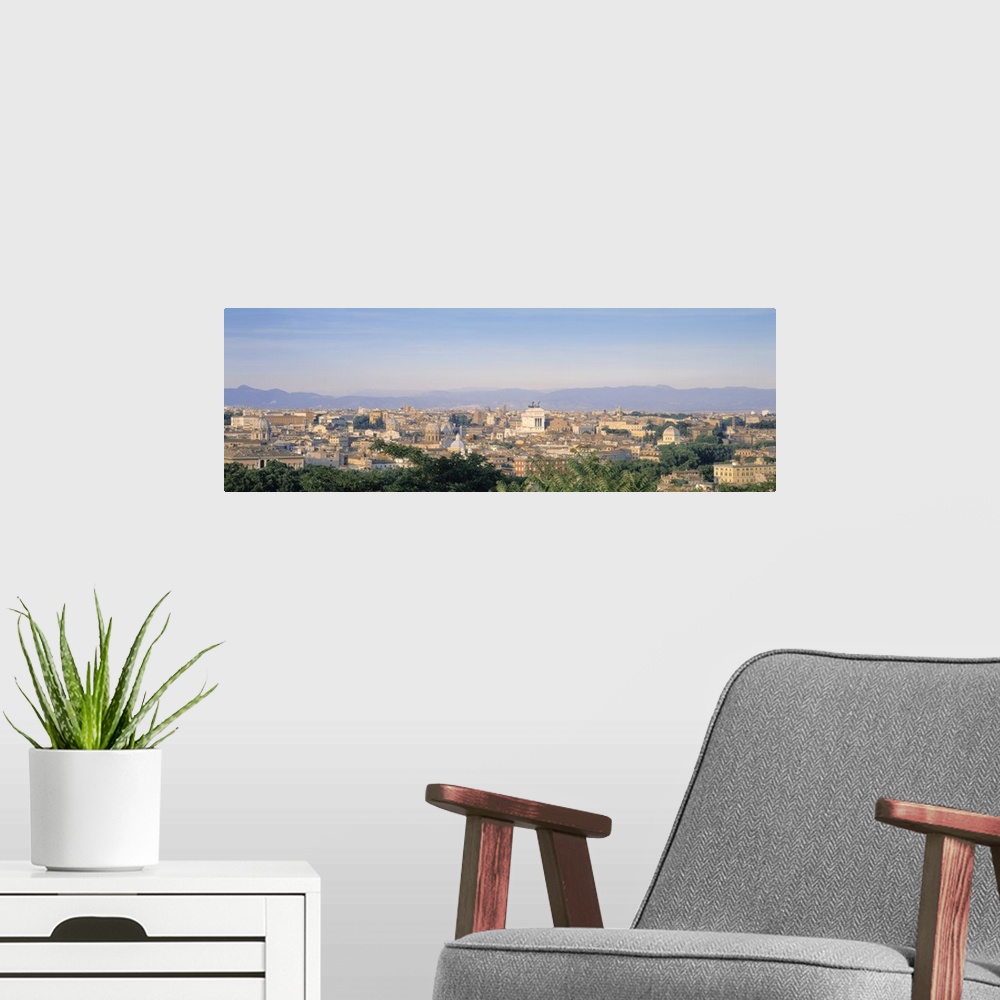 A modern room featuring High angle view of a city, Rome, Italy
