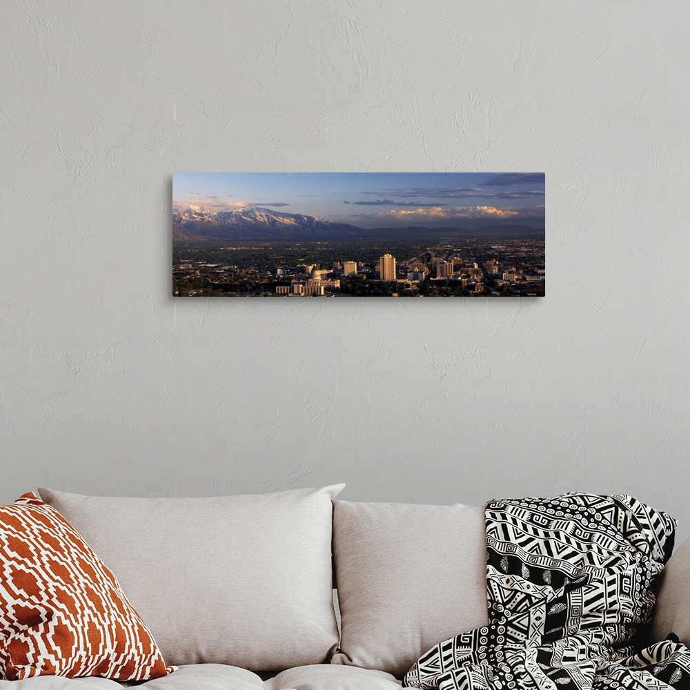 A bohemian room featuring High angle view of a city, Salt Lake City, Utah