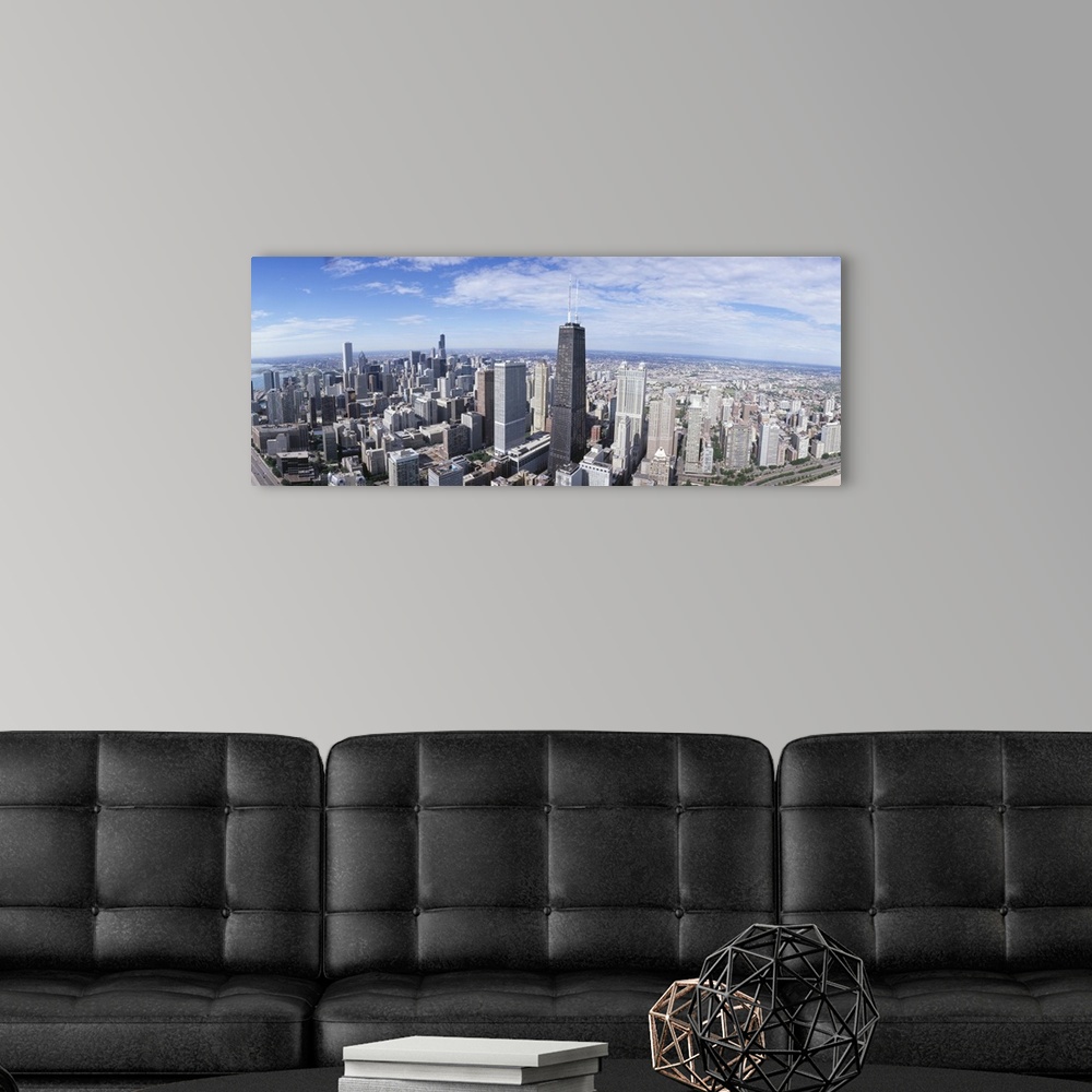 A modern room featuring High angle view of a city, Sears Tower, Chicago, Illinois