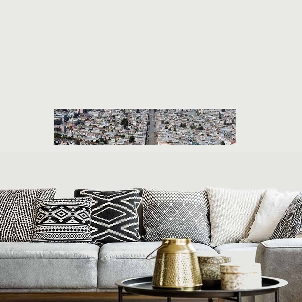 A bohemian room featuring High angle view of a city, Sunset District, San Francisco, California, USA