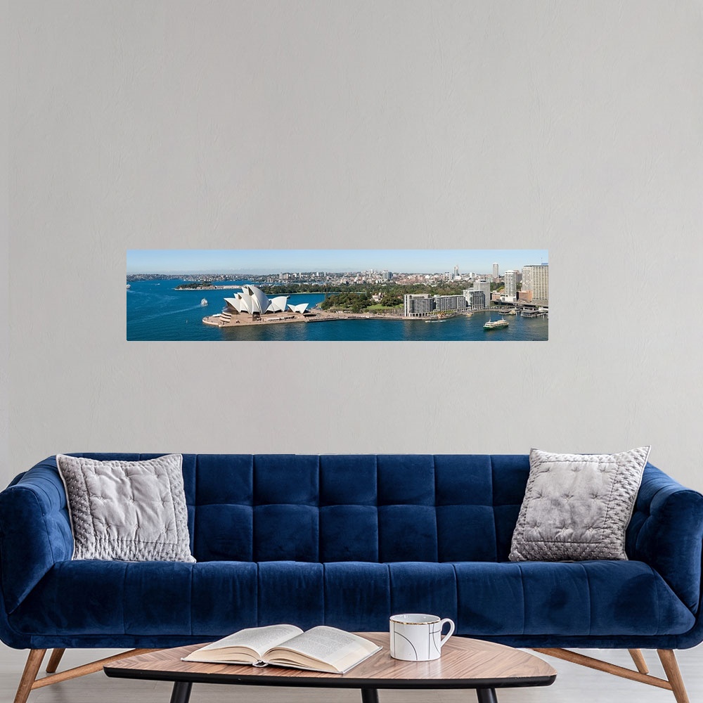 A modern room featuring High angle view of a city, Sydney Opera House, Circular Quay, Sydney Harbor, Sydney, New South Wa...