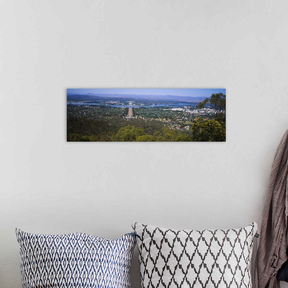 A bohemian room featuring High angle view of a cityscape, Canberra, Australia