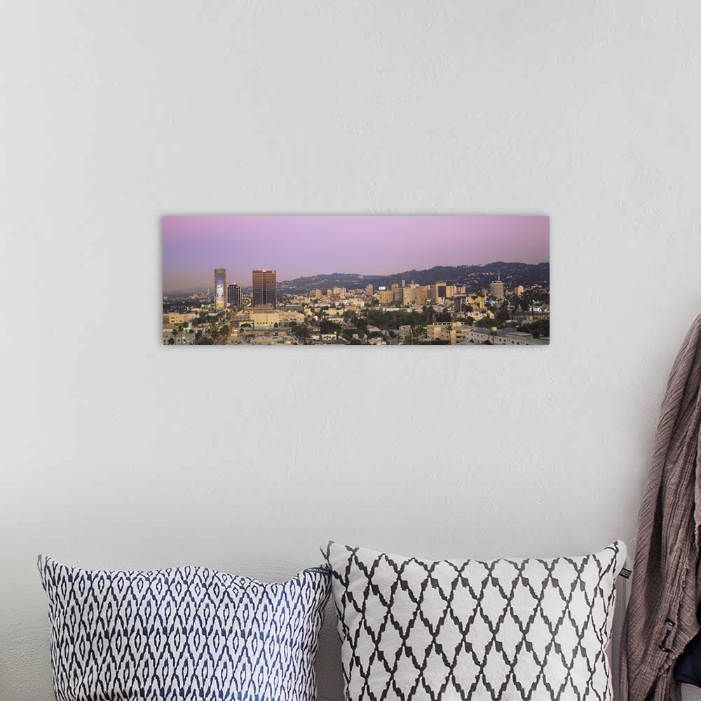 A bohemian room featuring High angle view of a cityscape, Hollywood Hills, City of Los Angeles, California