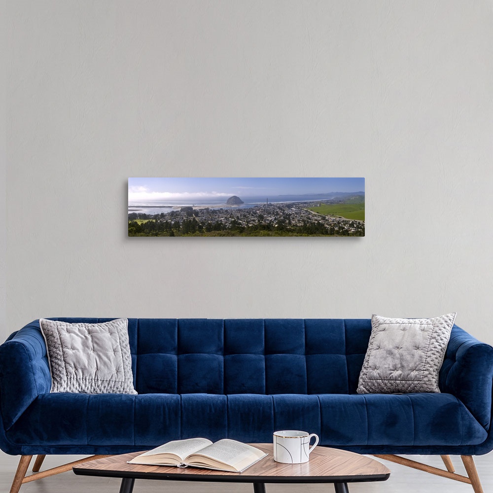 A modern room featuring High angle view of a cityscape, Morro Bay, San Luis Obispo County, California,