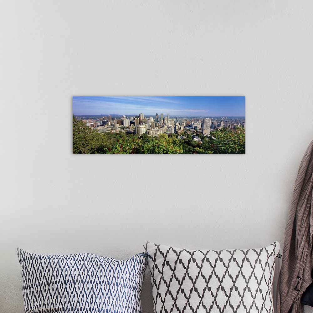 A bohemian room featuring High angle view of a cityscape, Parc Mont Royal, Montreal, Quebec, Canada