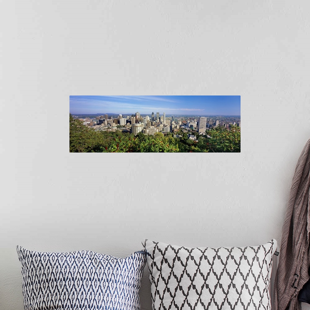 A bohemian room featuring High angle view of a cityscape, Parc Mont Royal, Montreal, Quebec, Canada