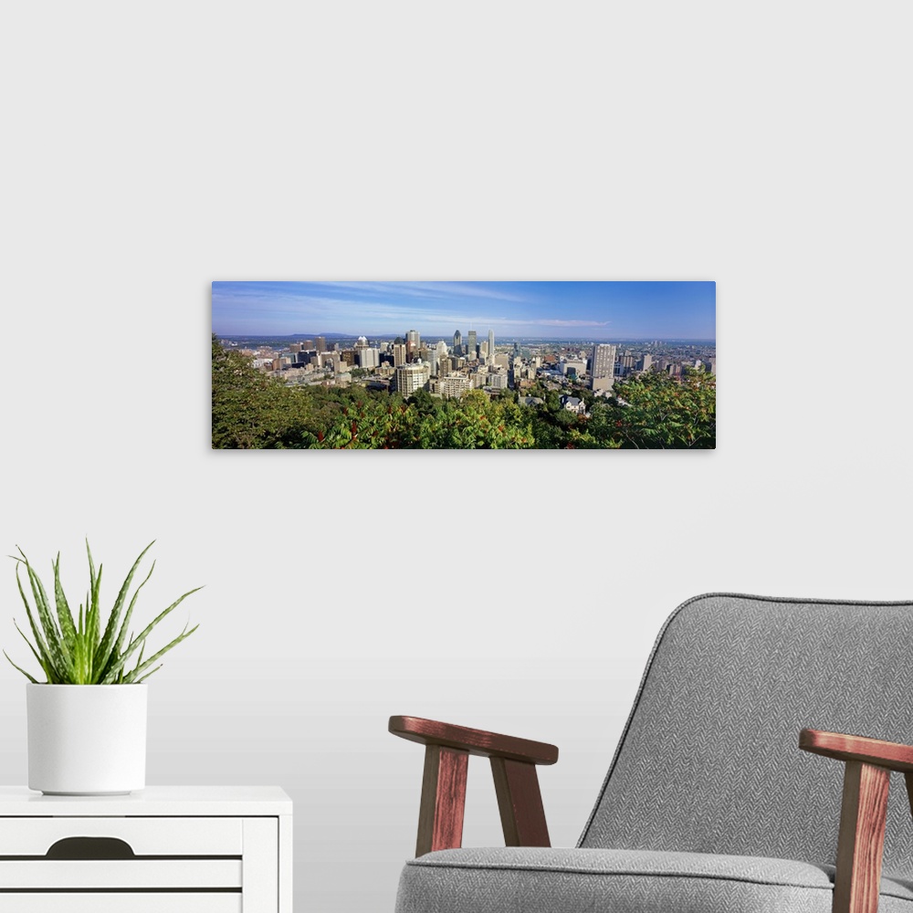 A modern room featuring High angle view of a cityscape, Parc Mont Royal, Montreal, Quebec, Canada