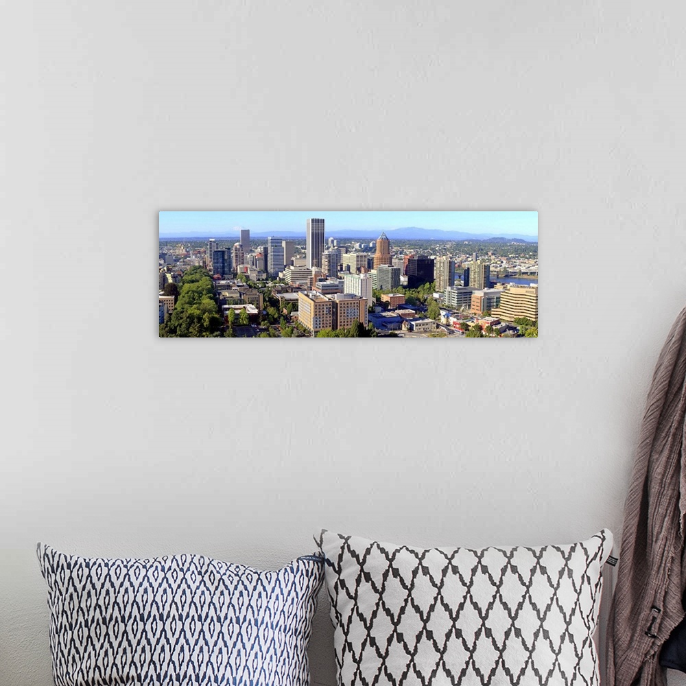 A bohemian room featuring High angle view of a cityscape, Portland, Multnomah County, Oregon