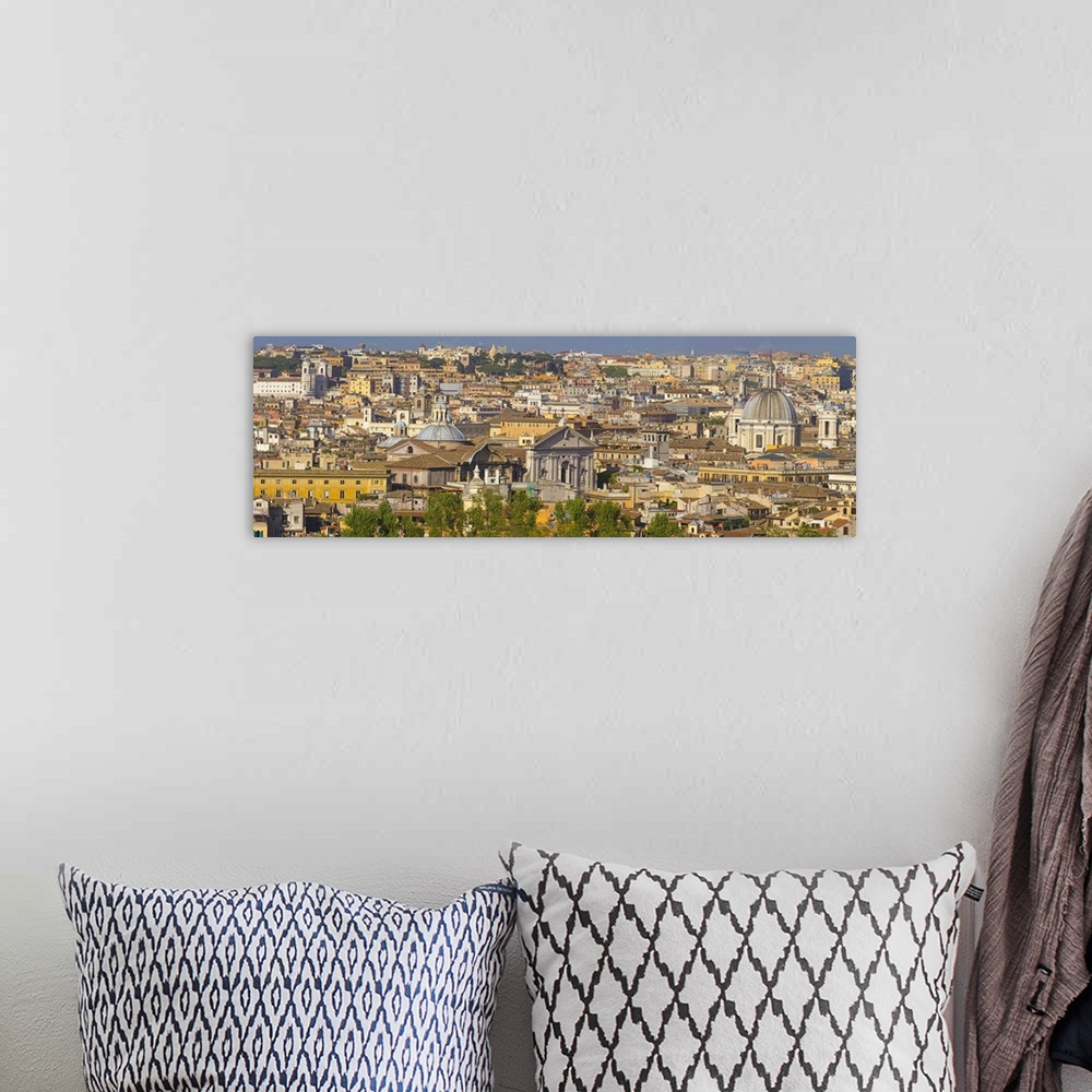 A bohemian room featuring High angle view of a cityscape Rome Lazio Italy