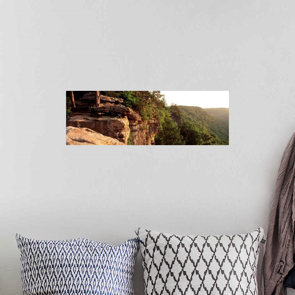 A bohemian room featuring High angle view of a cliff, Creek Falls State Park, Tennessee