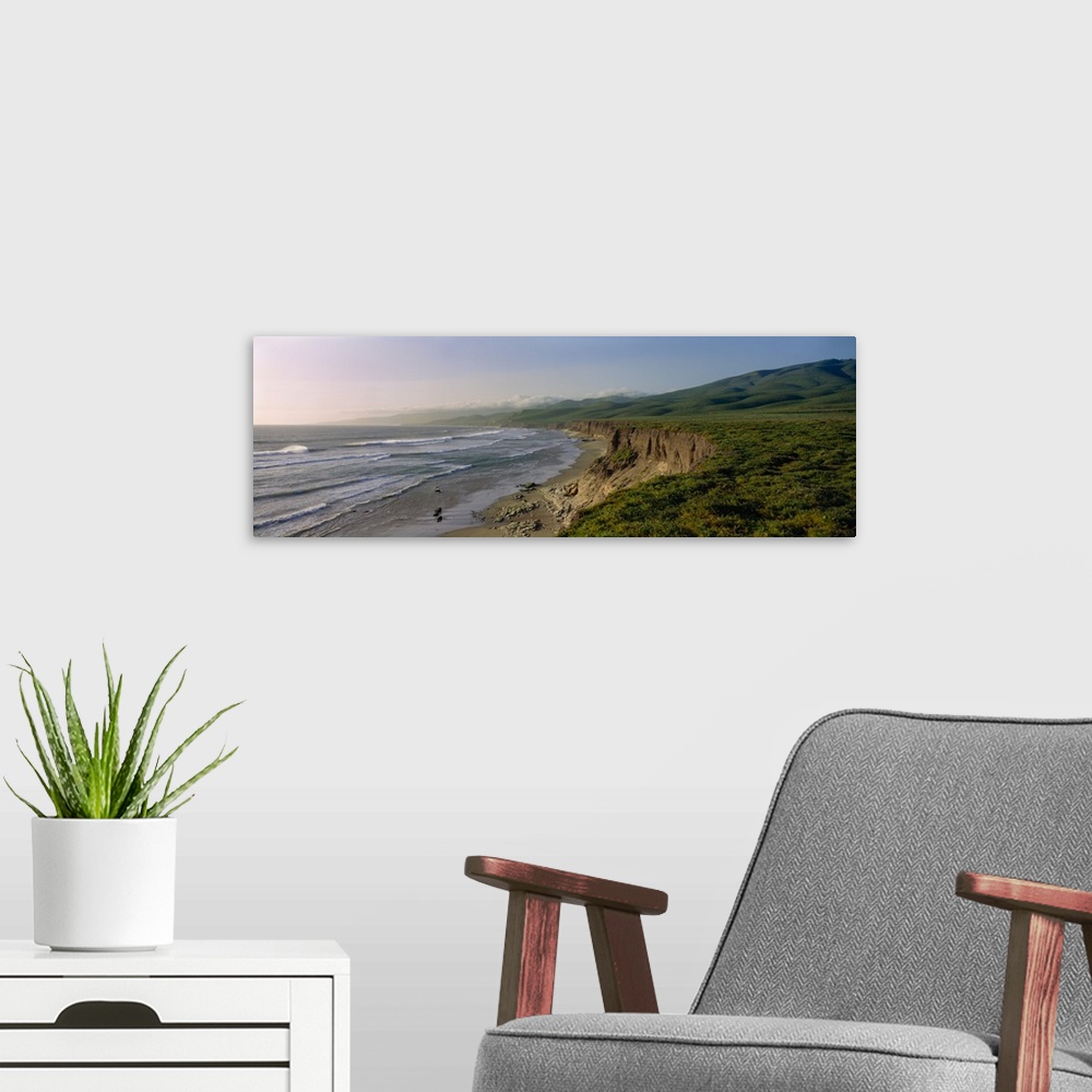 A modern room featuring High angle view of a coast, Jalama Beach, California
