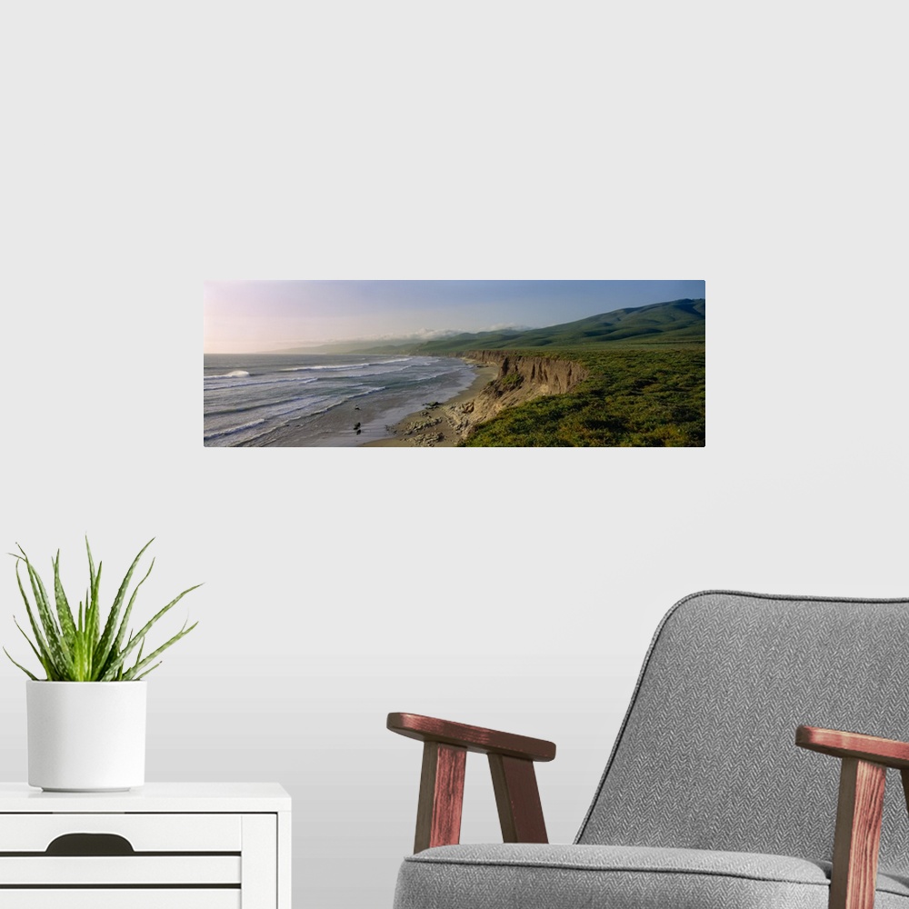 A modern room featuring High angle view of a coast, Jalama Beach, California