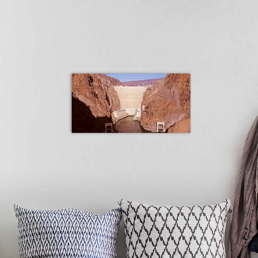 A bohemian room featuring High angle view of a dam, Hoover Dam, Clark County, Nevada