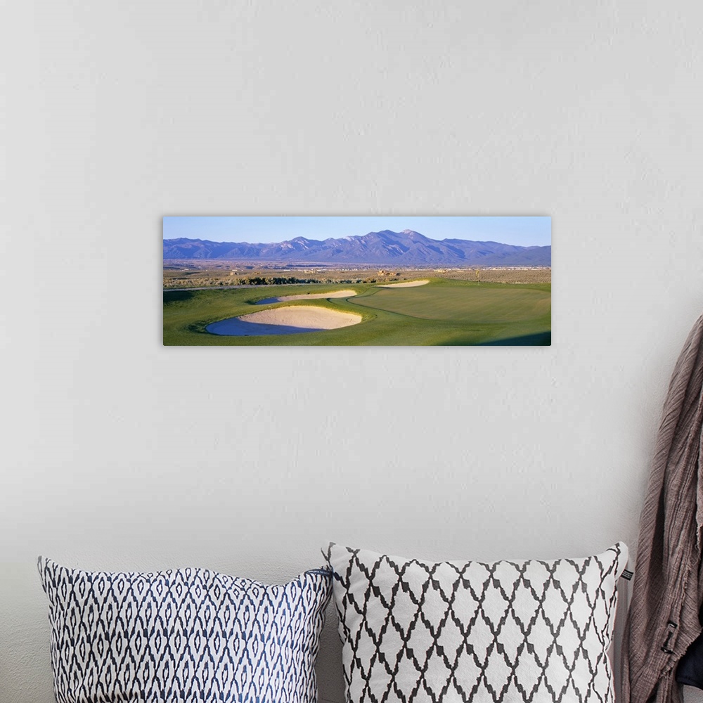 A bohemian room featuring High angle view of a golf course, Taos, New Mexico