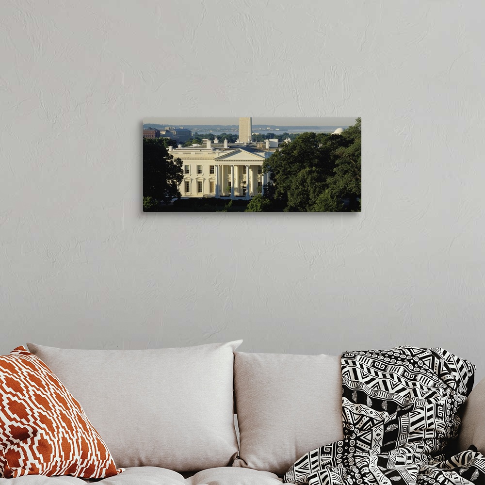A bohemian room featuring High angle view of a government building, White House, Washington DC