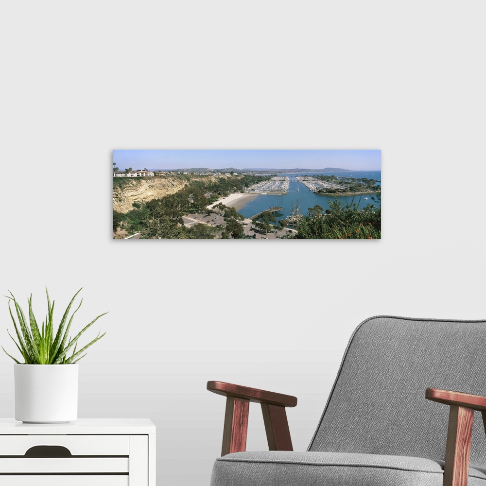 A modern room featuring High angle view of a harbor Dana Point Harbor Dana Point Orange County California