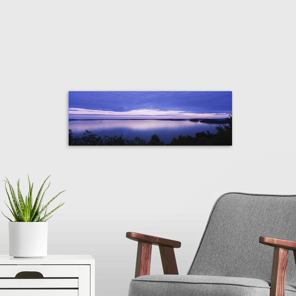A modern room featuring High angle view of a lake, Frenchmans Bay, Acadia National Park, Maine
