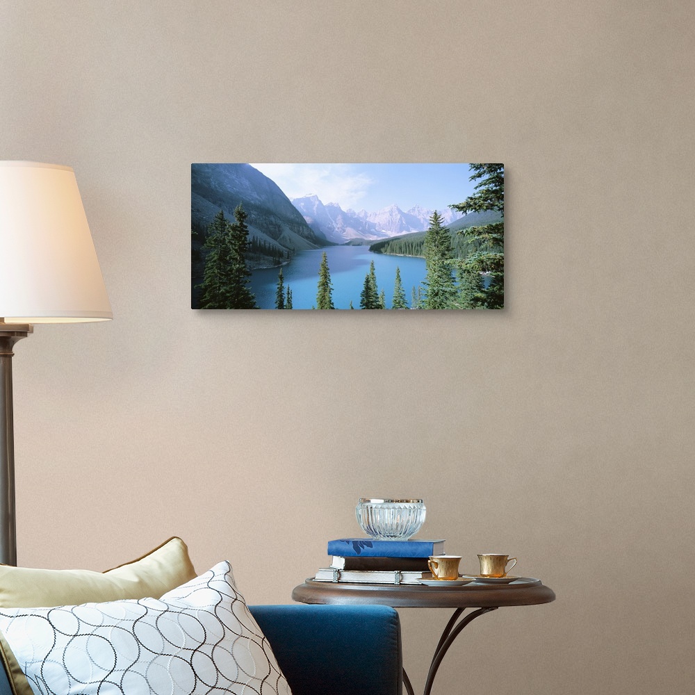 A traditional room featuring High angle view of a lake, Moraine Lake, Banff National Park, Canada